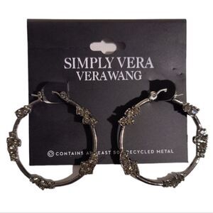 Simply Vera Vera Wang Jet Tone Crystal Cluster Hoop Earrings